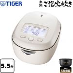 タイガー 土鍋圧力IH炊飯ジャー 炊飯器 多段階圧力 5.5合炊き  アイボリーホワイト ≪JRX-G100-WG≫