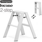 長谷川工業 lucano ルカーノ はしご・脚立 2-step（2段） 最大使用質量：100kg  クリスタルグレー 【直送 代引・土日祝配送・時間指定 不可】≪ML2.0-2(CG)≫