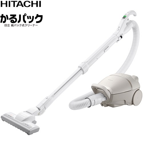 日立 紙パック式クリーナー かるパック 掃除機 紙パック式 1.3L  ベージュ ≪CV-KP90P(C)≫