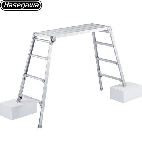 長谷川工業 はしご・脚立 脚部伸縮足場台 幅広タイプ 最大使用質量：100kg  【直送 代引・時間指定 不可】 ≪DRSW-1200c≫