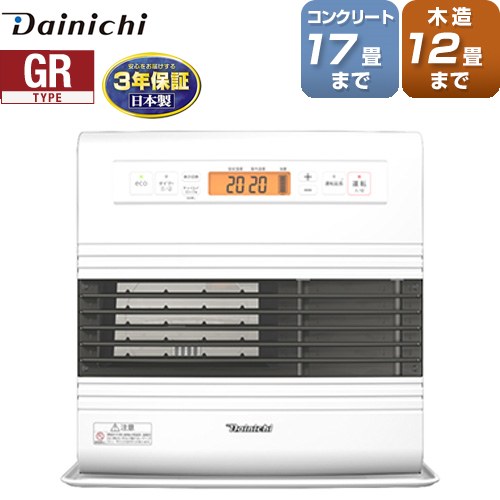 ダイニチ GRタイプ ヒーター・ストーブ 石油ファンヒーター 木造12畳まで コンクリ17畳まで  スノーホワイト ≪FW-4724GR(W)≫