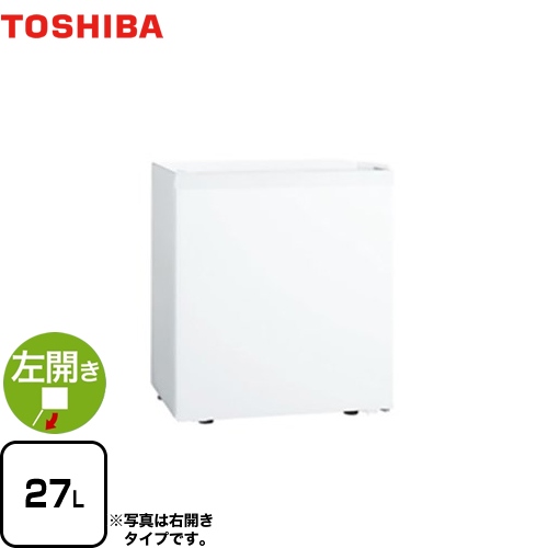 【特別配送】 東芝 冷蔵庫 1ドア冷蔵庫 左開きタイプ 容量27L ホワイト 【代引不可】≪GR-HB30PTL-WU≫