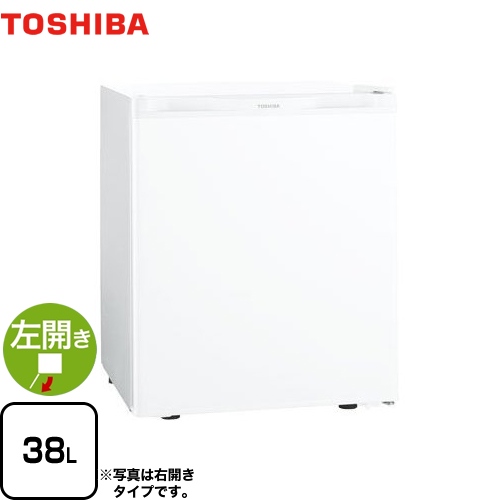 【特別配送】 東芝 冷蔵庫 1ドア冷蔵庫 左開きタイプ 容量38L ホワイト 【代引不可】≪GR-HB40PAL-WU≫