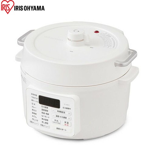 アイリスオーヤマ 電気圧力鍋 圧力鍋 満水容量：3.0L 炊飯容量：白米4合、玄米4合  ホワイト ≪PC-MA3-W≫